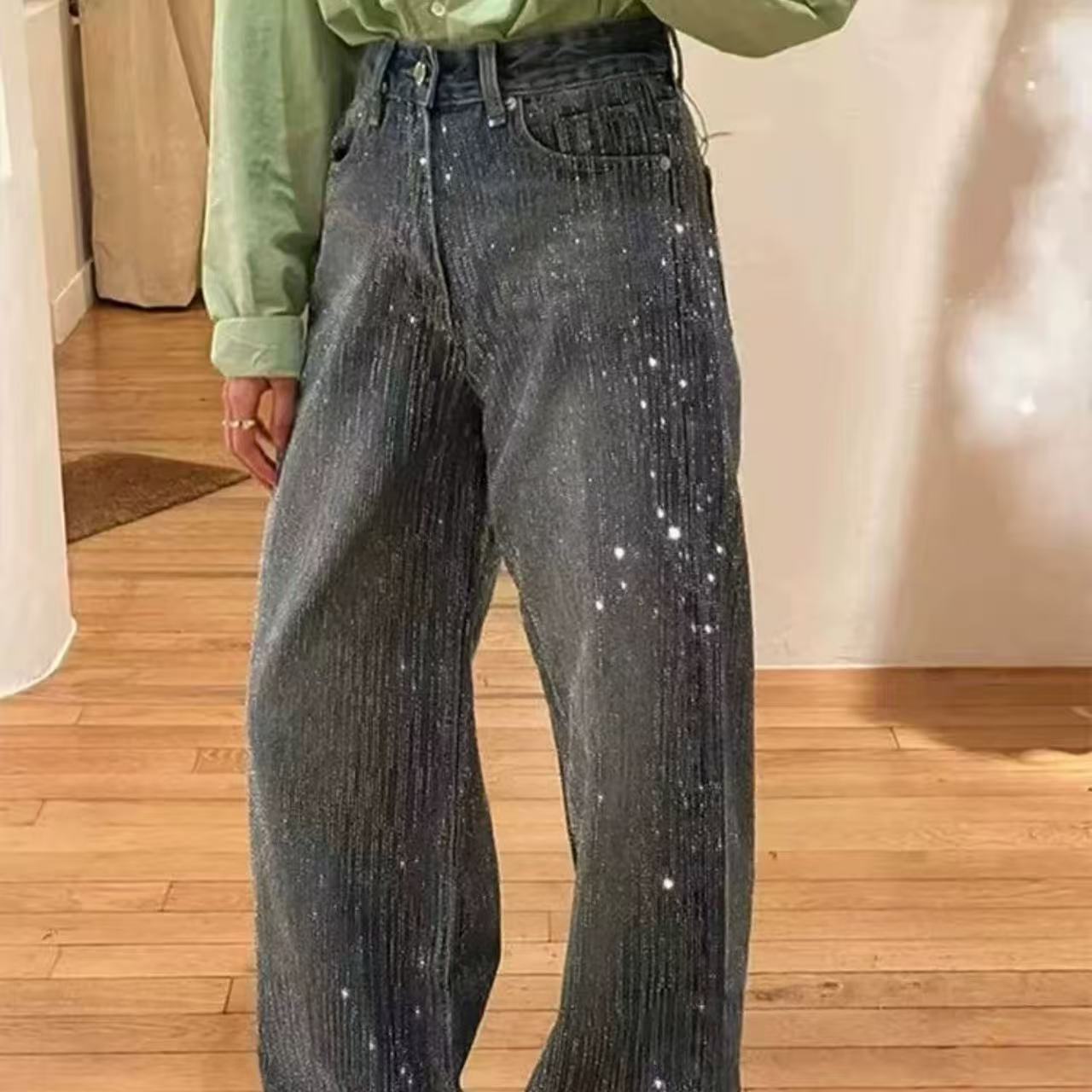 Streetwear Girl Brand - Jean à jambes larges pour femmes