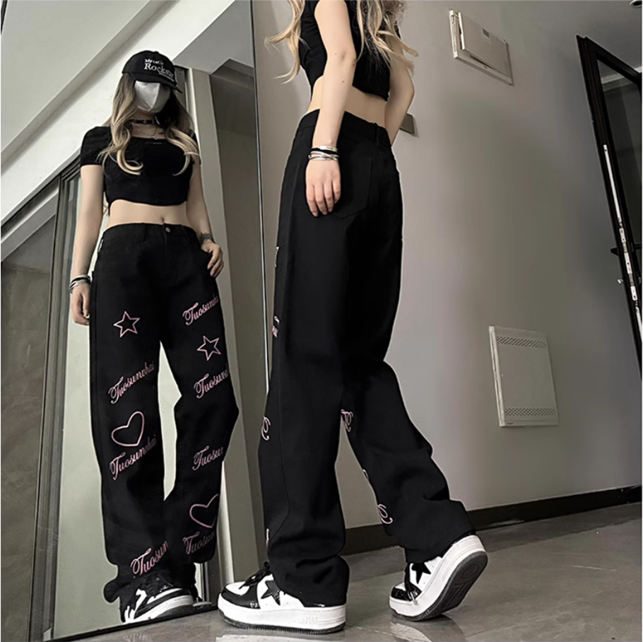 Jean droit en coton pour femme - Streetwear Girl Brand avis et prix