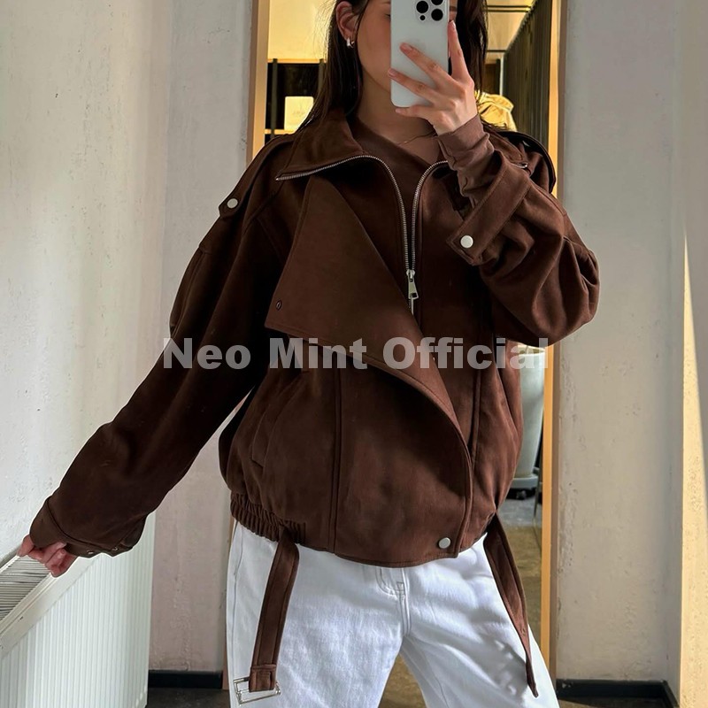 Nouvelle Veste en Daim Marron  - Streetwear Girl Brand avis et prix
