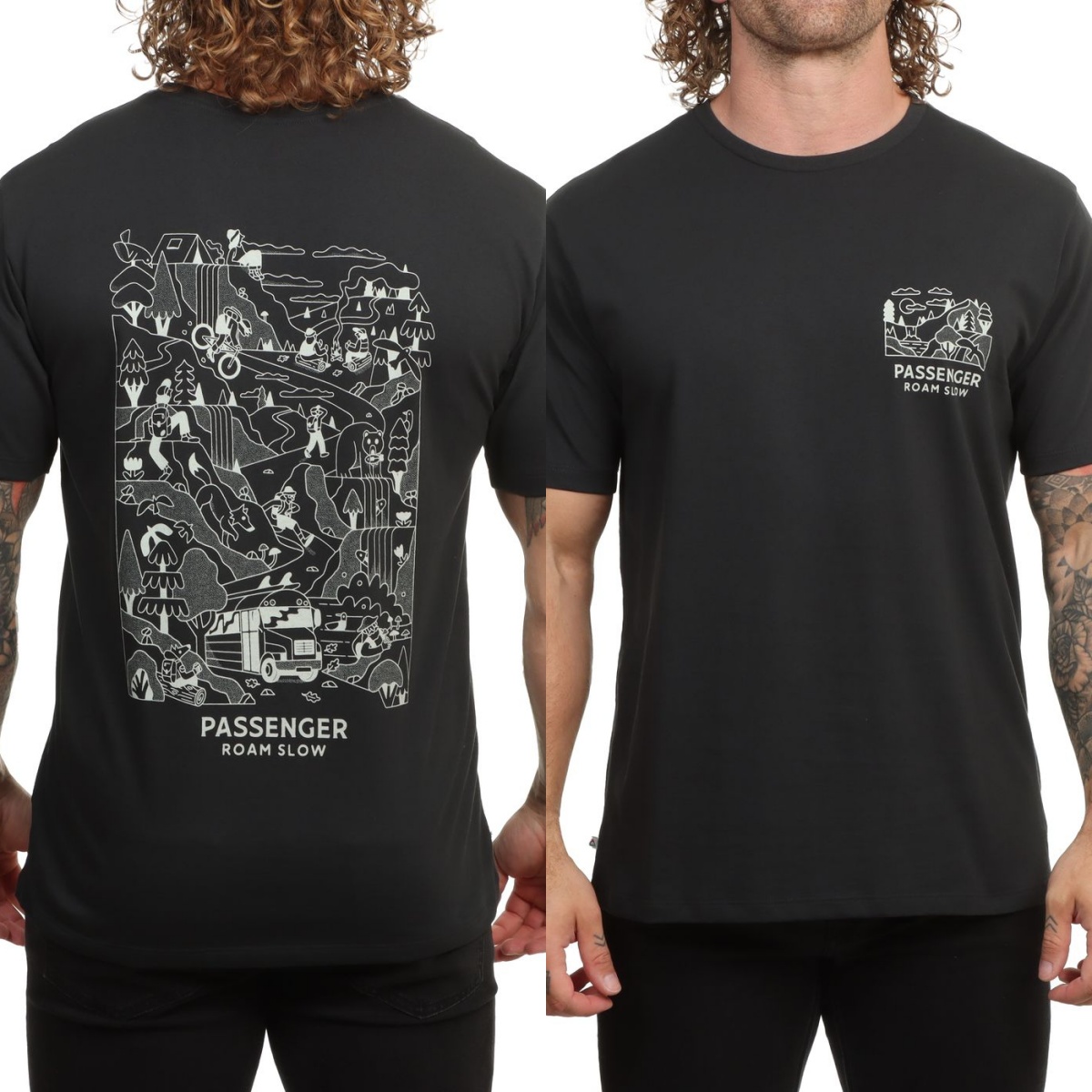 T-shirt classique en coton ave - Streetwear Brand With Mountain Logo avis et prix